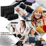 Set of three black puffy quilted checkered cosmetic bags with zippers, shown in various sizes for travel and organization