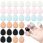 A collection of 40 mini triangle makeup puffs in various colors, ideal for precise foundation and powder application.
