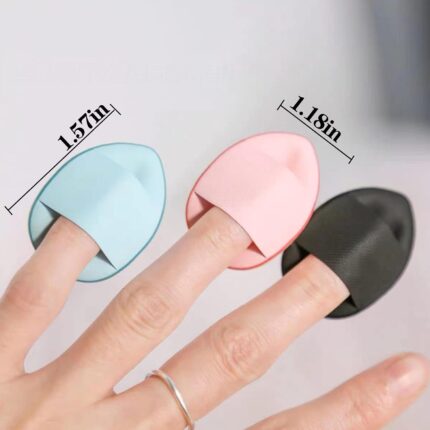 A collection of 40 mini triangle makeup puffs in various colors, ideal for precise foundation and powder application.