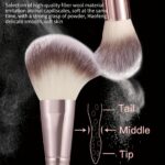 A comprehensive 44-piece professional brown makeup brush set, including brushes for foundation, eyes, and face.