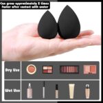 36-piece black makeup brush set with synthetic bristles and ergonomic handles for professional application.