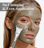 Soft silicone brush applicator for applying face masks, creams, and lotions evenly on the skin, showing the flexible head and