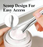 Soft silicone brush applicator for applying face masks, creams, and lotions evenly on the skin, showing the flexible head and